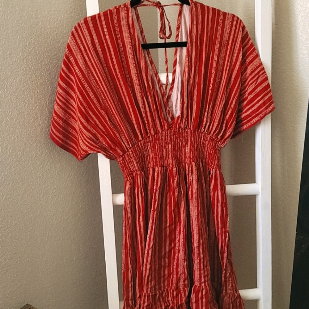 Red stripped dress